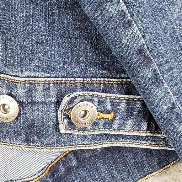 Torrid Denim Jacket Womens 3 3X Trucker Stretch Button Front Casual Blue - Picture 6 of 11